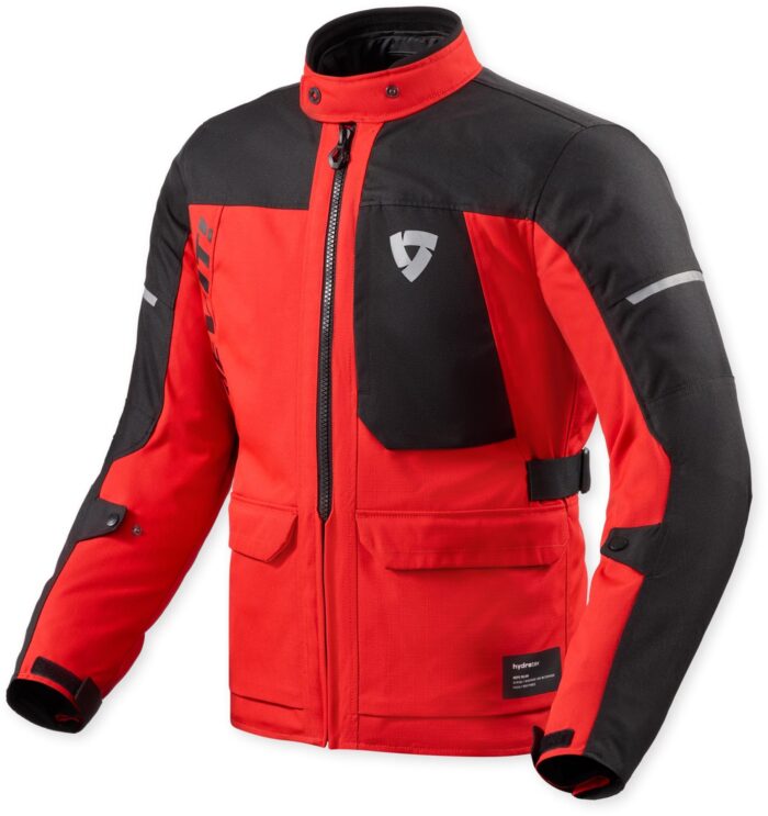 REV'IT! Convergent H2O Men's Motorcycle Waterproof Textile Jacket - Red/Black