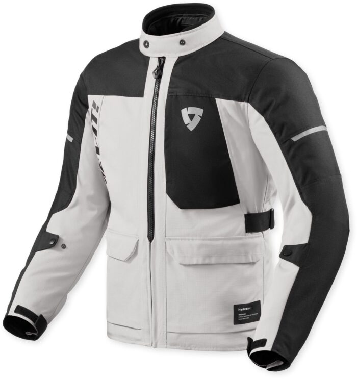 REV'IT! Convergent H2O Men's Motorcycle Waterproof Textile Jacket - Light Grey/Black