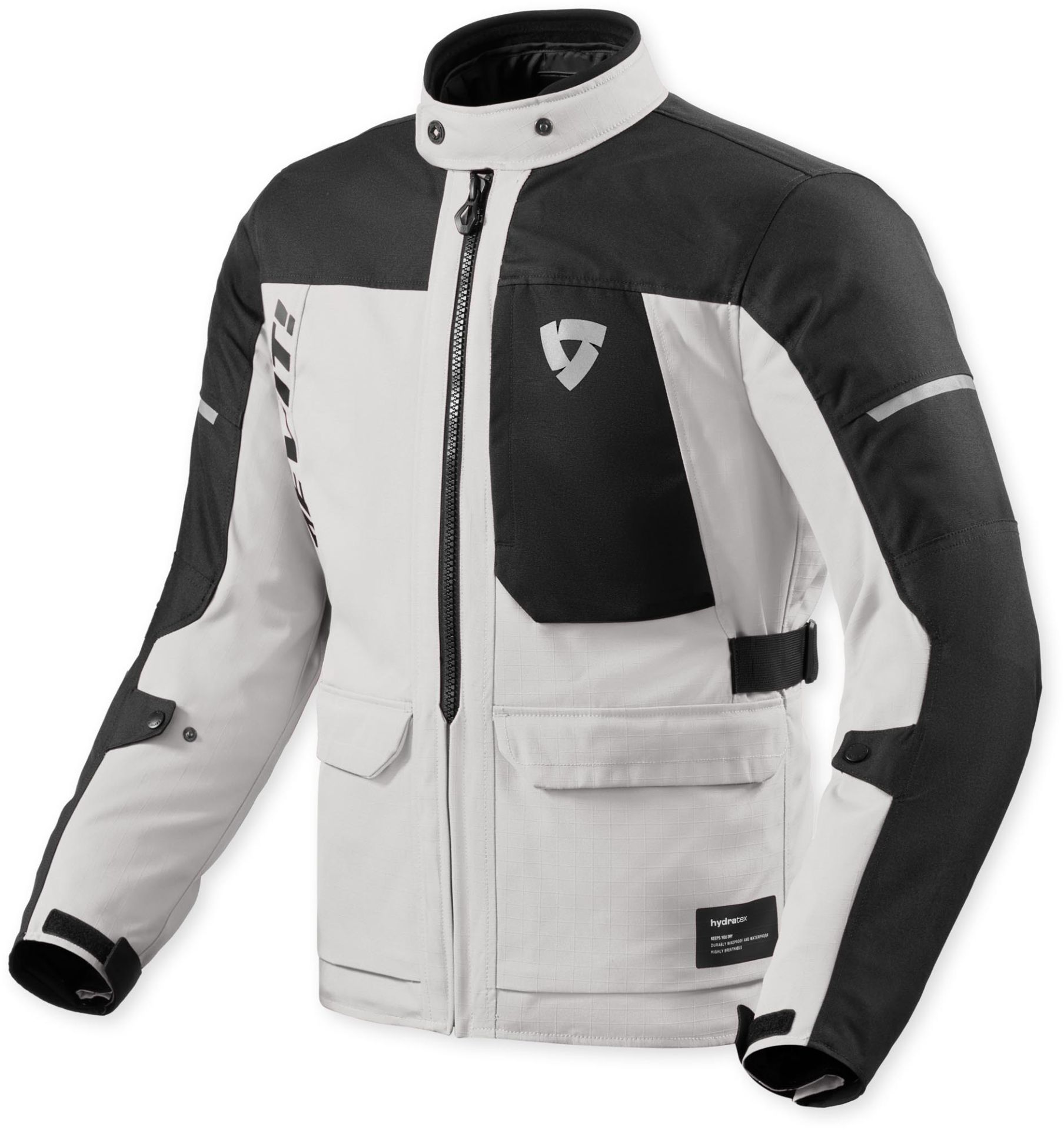 REV'IT! Convergent H2O Men's Motorcycle Waterproof Textile Jacket - Light Grey/Black