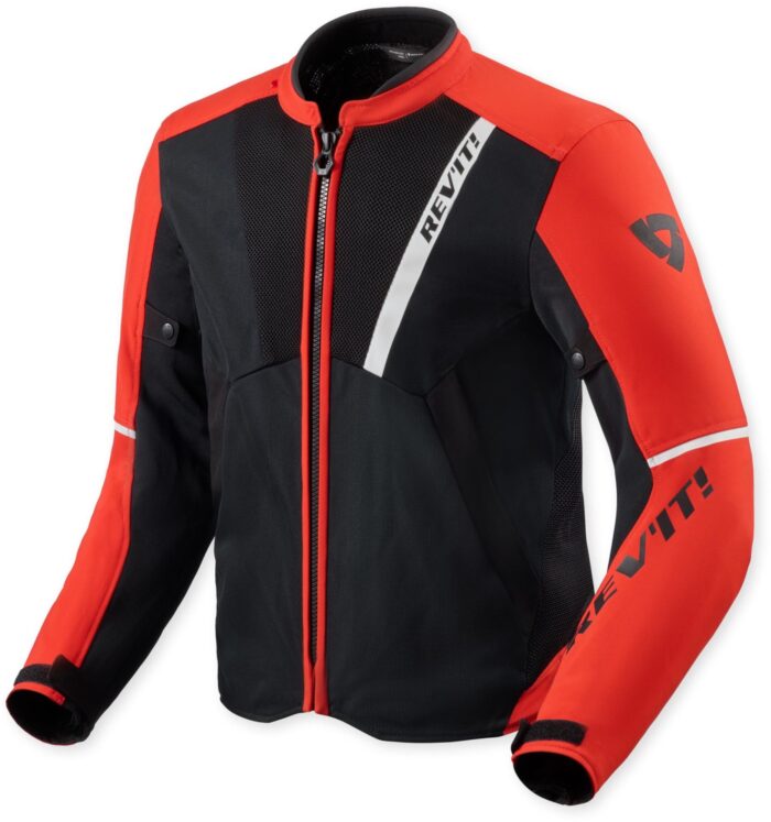 REV'IT! GT-R 4 Air Men's Motorcycle Textile Jacket - Black / Neon Red / White