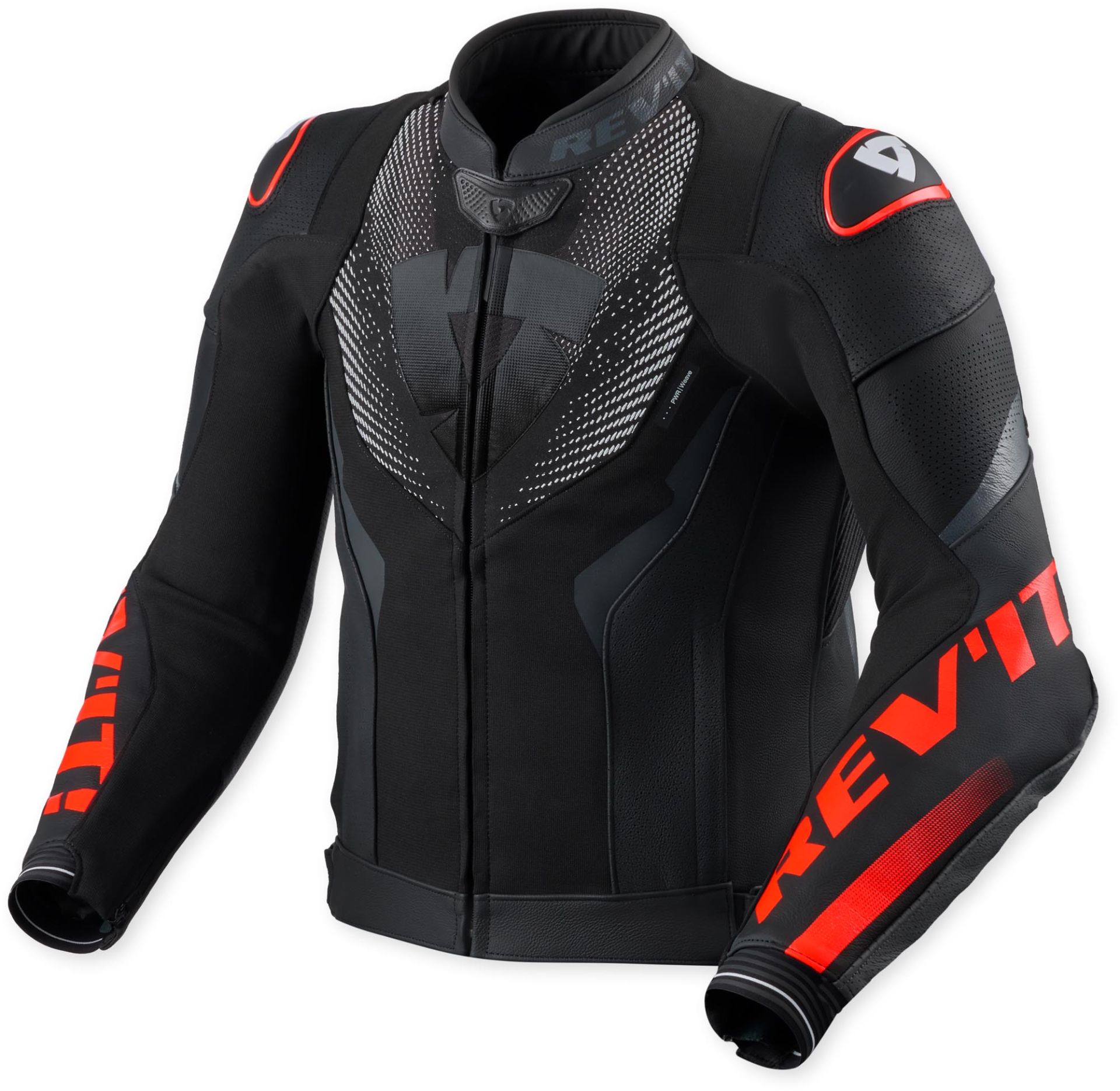 Revit Hyperspeed 3 Air Perforated Motorcycle Leather Jacket - Black & Neon Red Edition