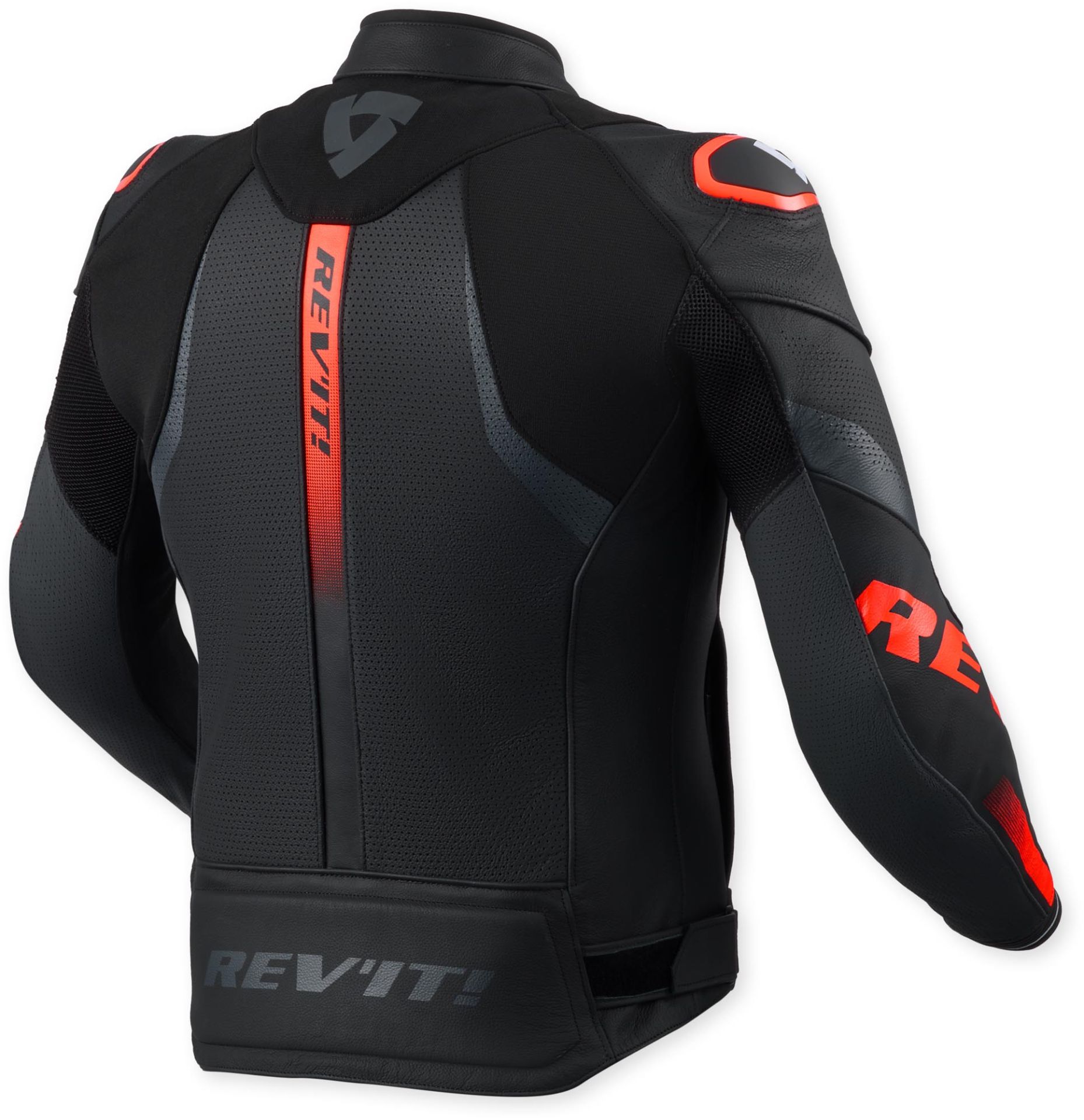 Revit Hyperspeed 3 Air Perforated Motorcycle Leather Jacket - Black & Neon Red Edition - Image 2