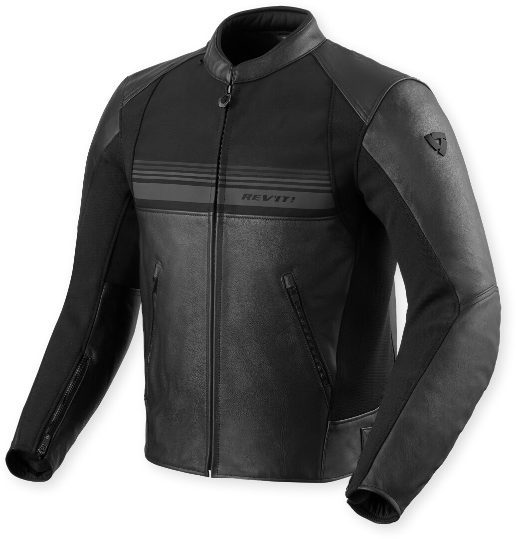 Revit Mile 2 Motorcycle Leather Jacket - Stealth Black Edition