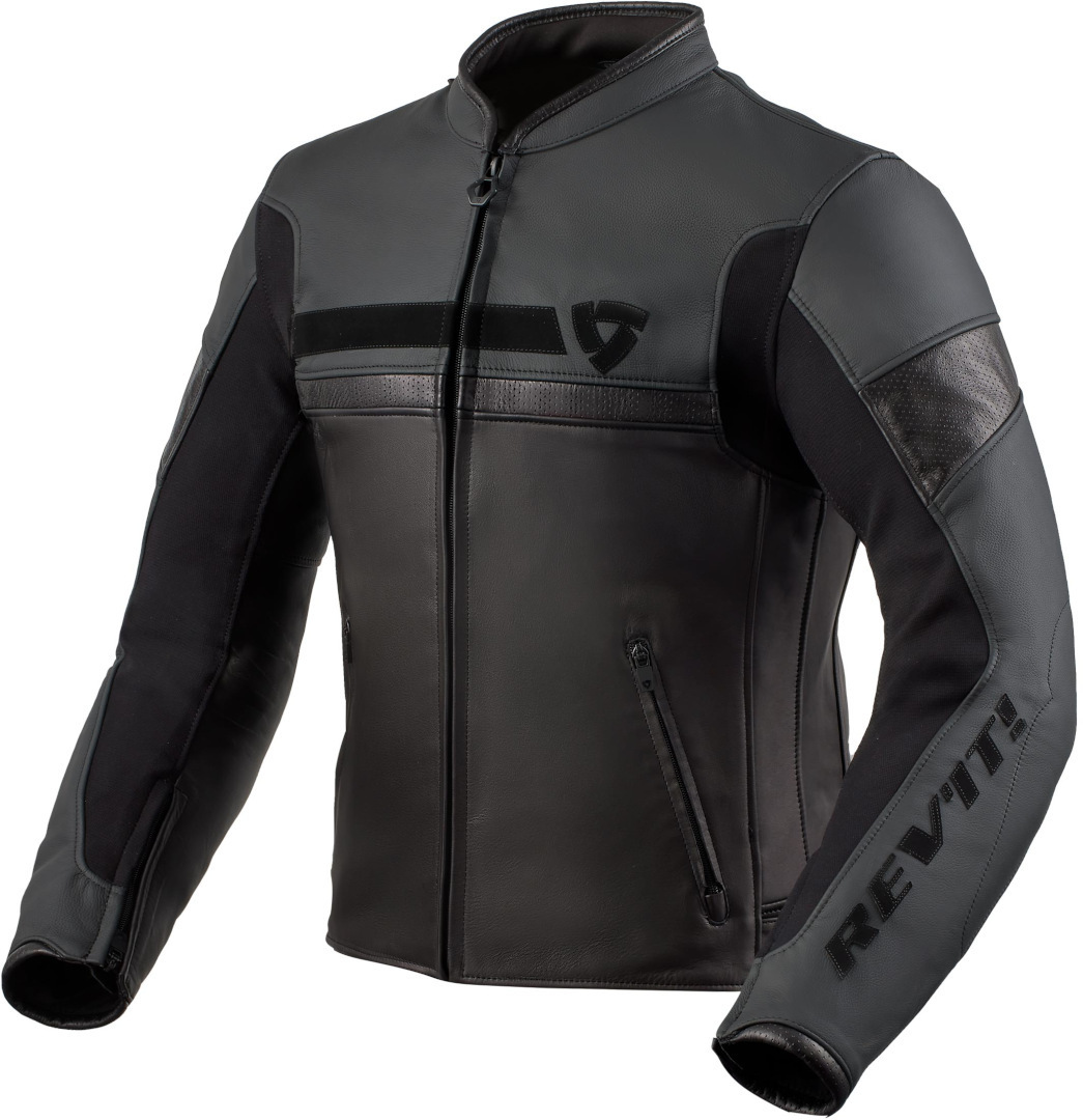 Revit Mile Motorcycle Leather Jacket - Stealth Black Edition