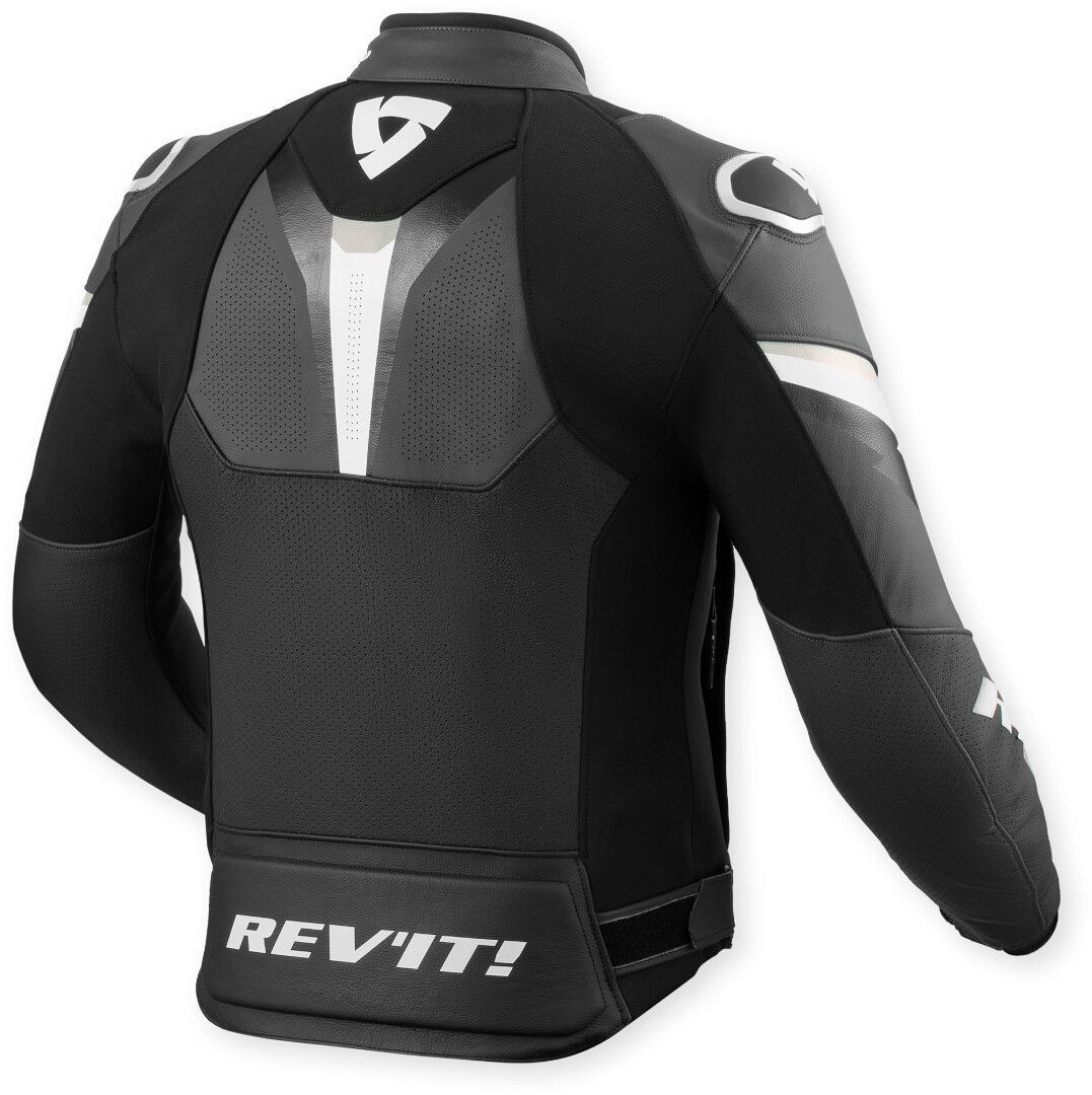 Revit Quantum 3 Perforated Motorcycle Leather Jacket - Anthracite, Black & White Edition - Image 2