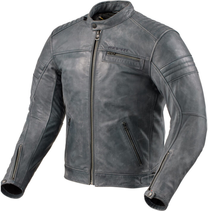 Revit Restless Motorcycle Leather Jacket - Heritage Blue Edition