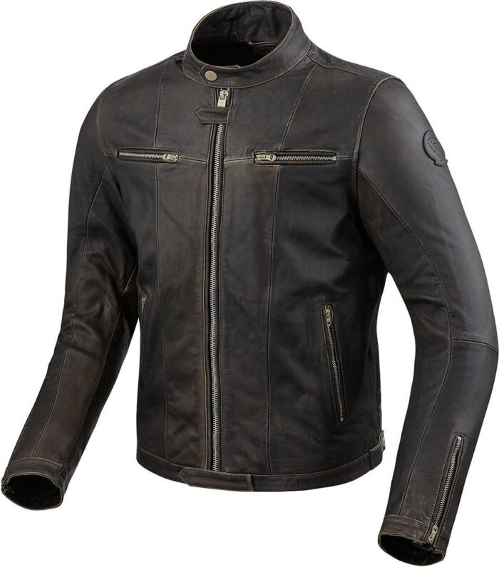 Revit Roswell Motorcycle Leather Jacket - Vintage Distressed Brown