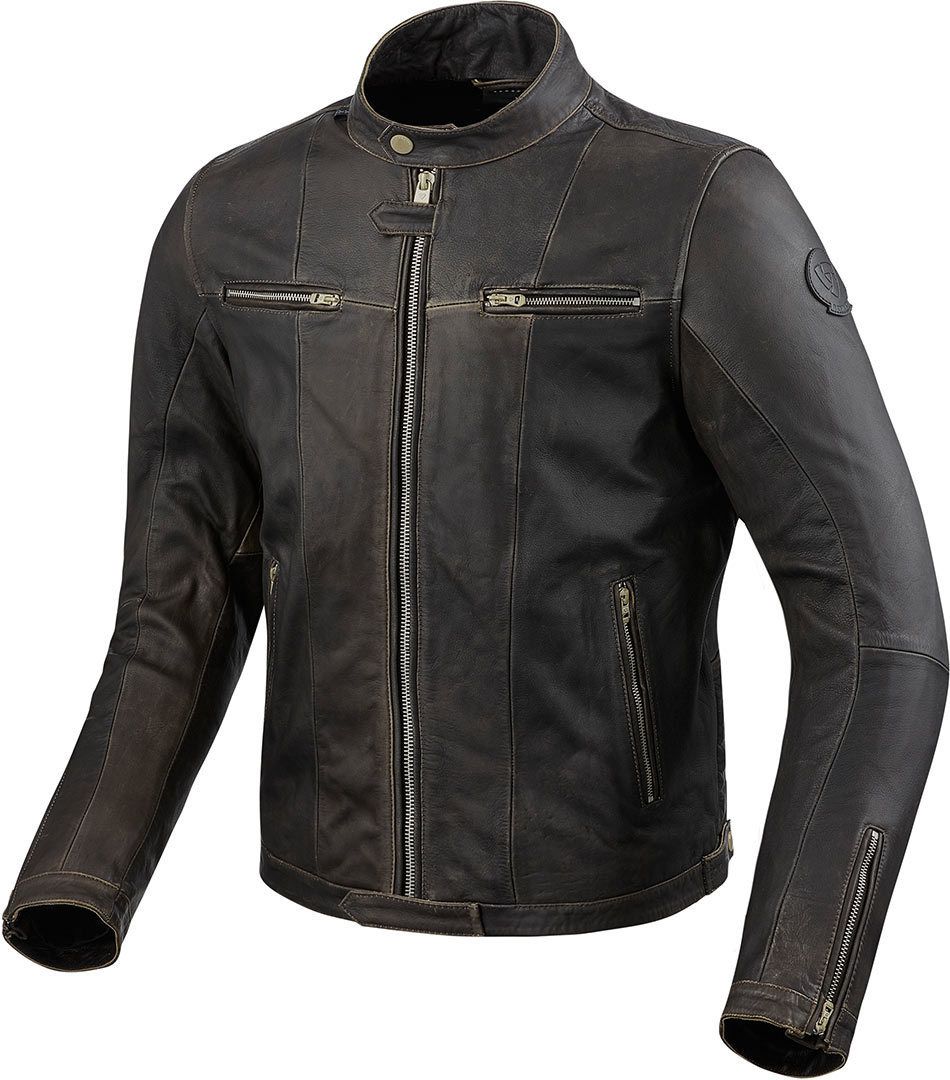 Revit Roswell Motorcycle Leather Jacket - Vintage Distressed Brown