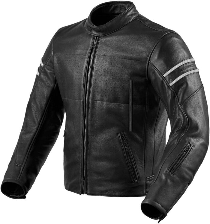 Revit Stride Motorcycle Leather Jacket - Heritage Black Edition