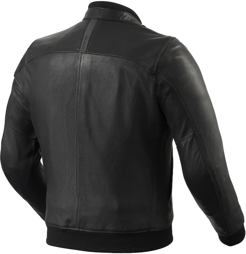 Revit Travon Motorcycle Leather Jacket - Stealth Black Bomber Edition - Image 2