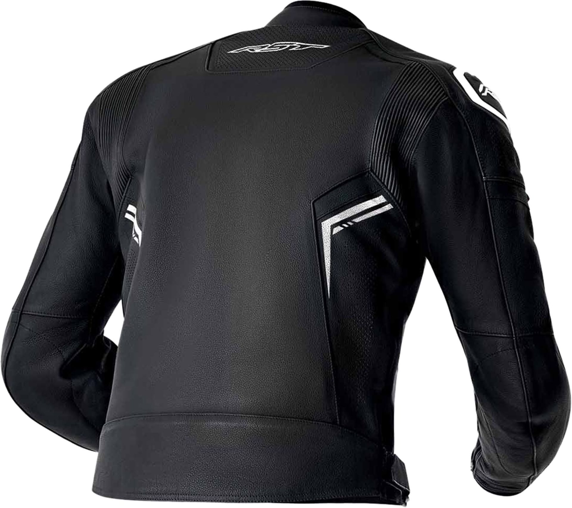 RST S1 D3O Perforated Motorcycle Leather Jacket - Black & Euro White - Image 2