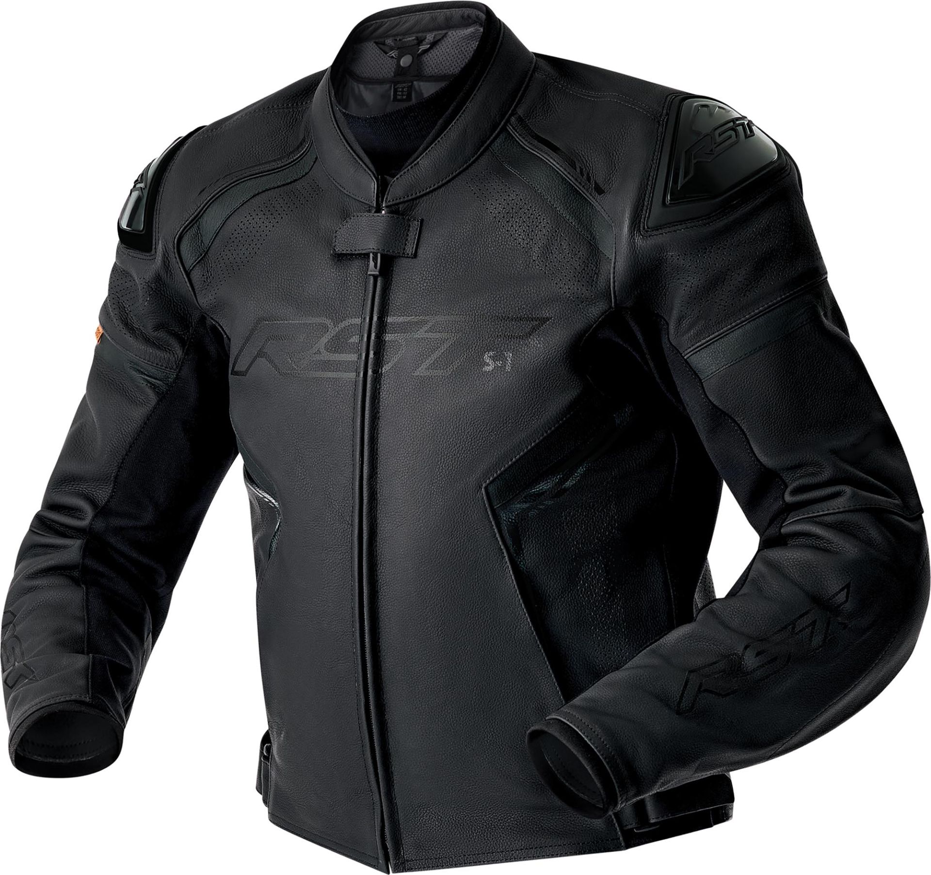 RST S1 D3O Perforated Motorcycle Leather Jacket - Matte Stealth Black