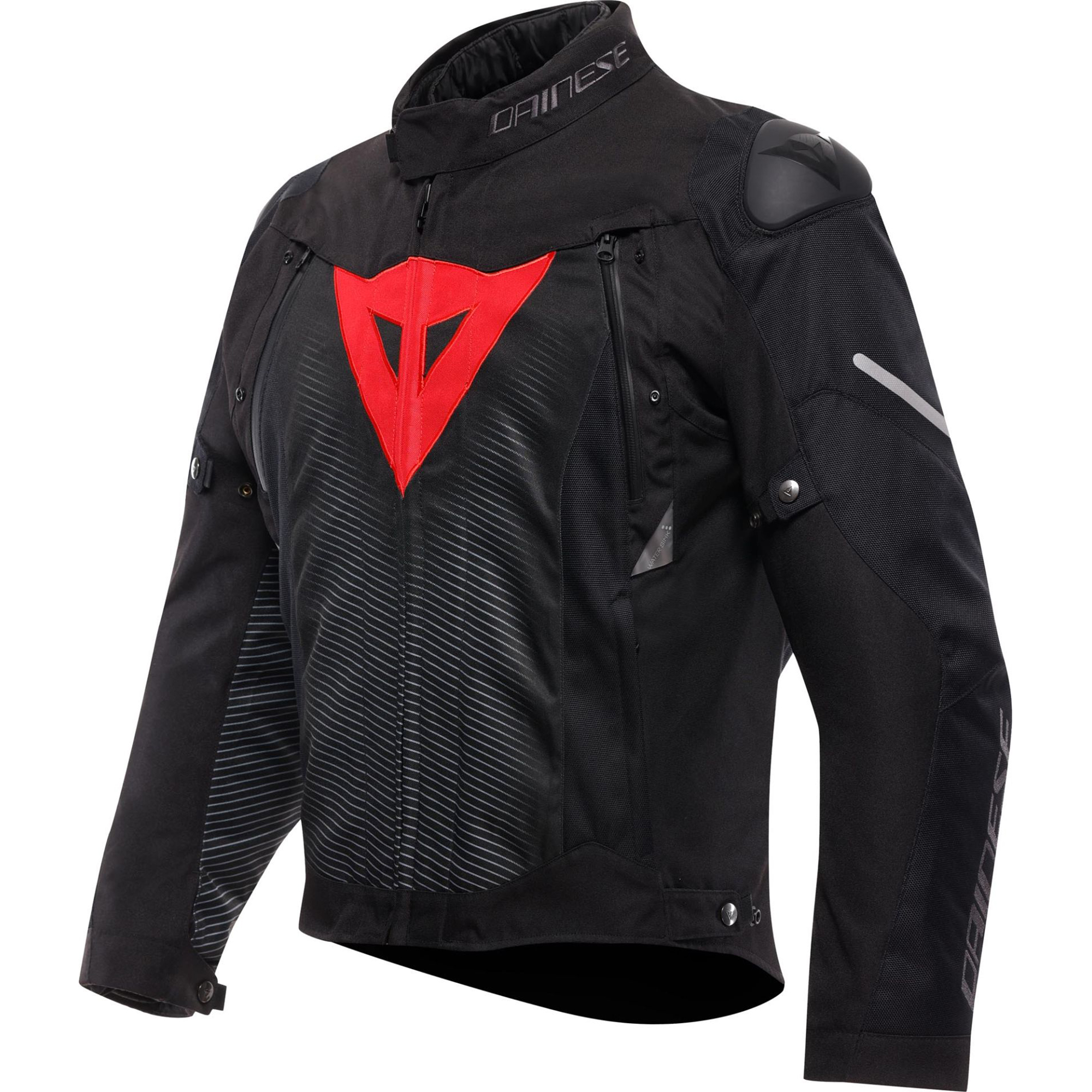 Dainese Super Sprint D-Dry Waterproof Motorcycle Jacket - Stealth Black & Lava Red